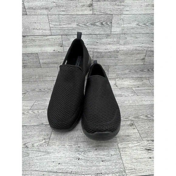 Skechers GoWalk Joy Women Size 7.5 Black Mesh Slip On Walking Shoes 15600TX BBK - Picture 2 of 13